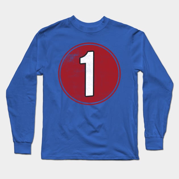 Number One 1 Long Sleeve T-Shirt by cowyark rubbark